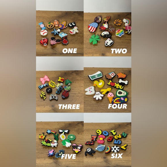 Crocs Jibbitz Bundle Charms Set, 12 Piece, Choose 1 Mixed Themes - Picture 1 of 7